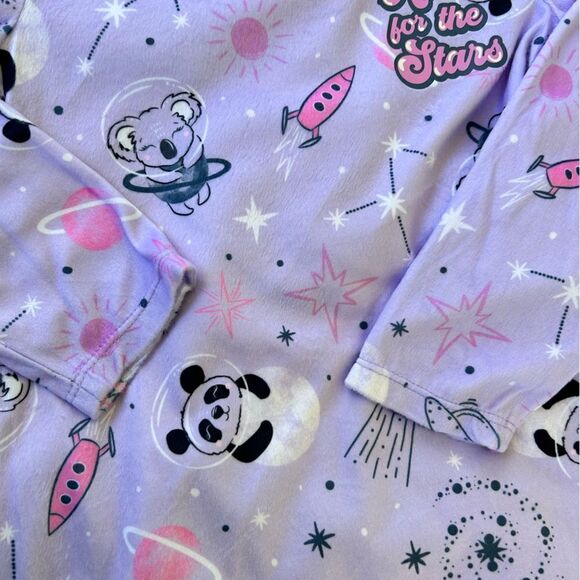 WonderNation Girls outerspace purple Long Sleeve Sleep Gown size 10 Plus - Picture 2 of 4